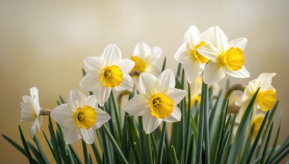 Obraz premium Yellow and White Narcissus Flowers