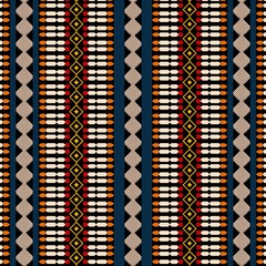 American ethnic tribal fabric pattern features rich red tones in a sharp geometric style, set against a deep black background for maximum ethnic and visual impact. The design offers a sleek, ethnic f