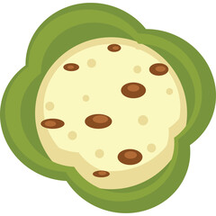 Top View Of A Whole Cauliflower Vegetable With Green Leaves And Brown Seeds On A Transparent Background