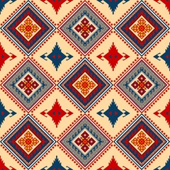 African ethereal tribal-inspired pattern in bright red and yellow tones balanced by soft base hues. The design brings a fresh, fun, and modern twist to traditional tribal art, ethnic a vibrant and . 