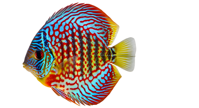 Colorful discus fish isolated