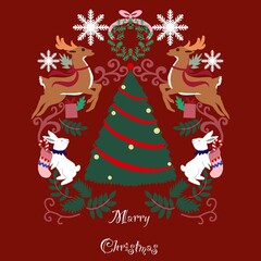 This fabric features a delightful Merry Christmas pattern inspired by the charm of a festive carousel. The design captures the joyful spirit of the holiday season with its elegant and classic style. 