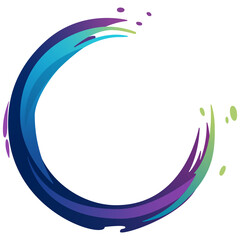 Colorful circular brush strokes