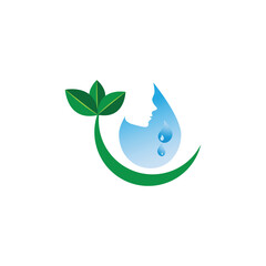 Wellness Drop Logo Nature, Beauty & Health Care Symbol