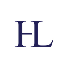initial letter hl logo design vector with serif font for legal services company