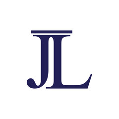 initial letter jl logo design vector with serif font for legal services company	
