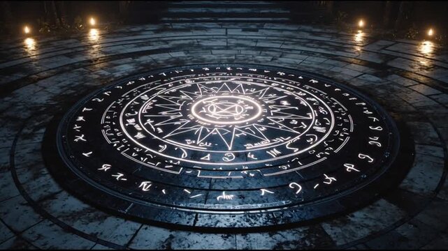 Glowing Magic Circle Ancient Floor Mysterious