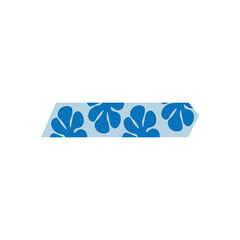 Blue washi tape vector with abstract leaf design, perfect for modern crafts, planners, and scrapbooks.