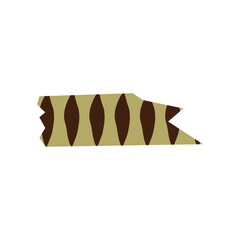 Decorative brown washi tape with vertical leaf pattern, ideal for earthy and natural stationery design.