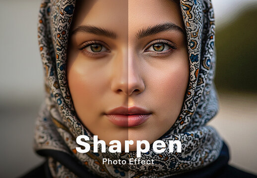 Sharpen Photo Effect PSD Template
