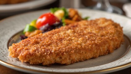 Fried Fish Steak Accompanied by a Side Dish, protein-rich meal