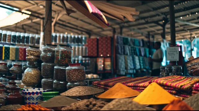 spices on market stall