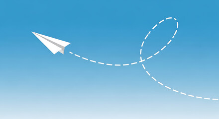 Fototapeta premium Paper Plane's Flight Ascending with Innovation and Imagination Through the Skies