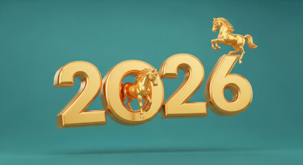 2026 Golden Year of the Horse Creative Digital Design
