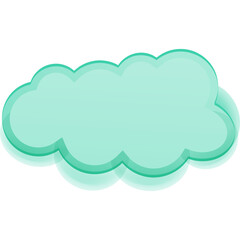 Translucent Cloud Shape with Soft Glow and Teal Hue Against Transparent Background Isolated Element