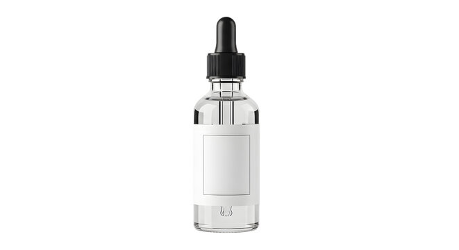 Serum bottle with dropper against black