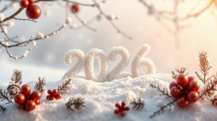 New Year 2026 glitter holiday snowflakes winter