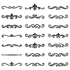 Obraz premium Dividers elements collection silhouette ornament divider vector set 