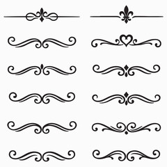 Set of decorative design elements