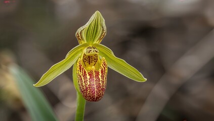 Flower of Ophrys fleischmannii, native to Crete, showcasing seasonal change
