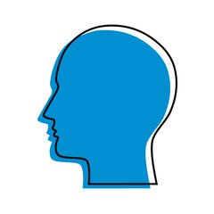 Vector illustration of colorful human head silhouette icon or user symbol
