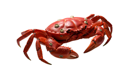 Red crab isolated on transparent background