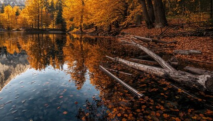 Autumn Hues And Shimmering Reflections