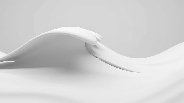 Soft white fabric waves with smooth folds - clean elegant abstract for fashion beauty branding product backdrops and minimal headers