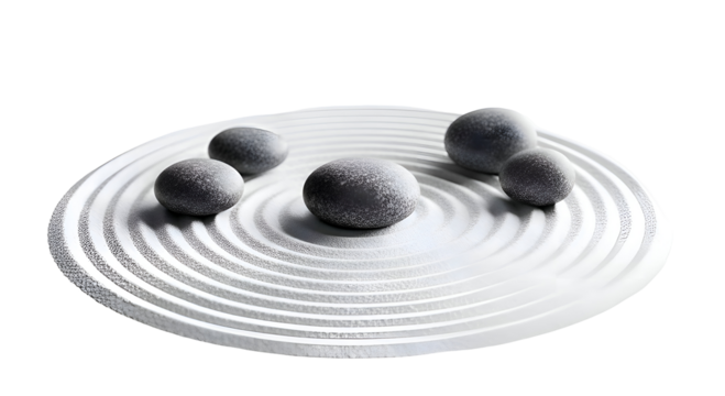 Zen garden arrangement with stones