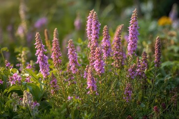 Obraz premium Garden full of blooming Verbena flowers