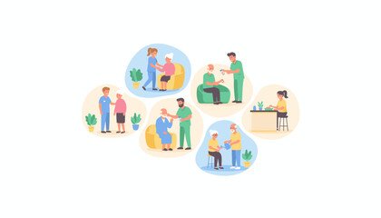 Compassionate home healthcare for seniors nurses and aides assisting elderly patients