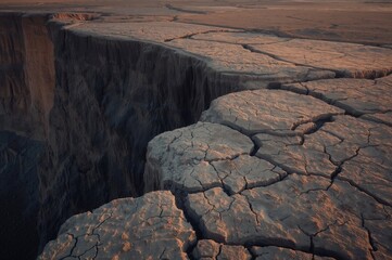Landscape of cracked and eroded earth