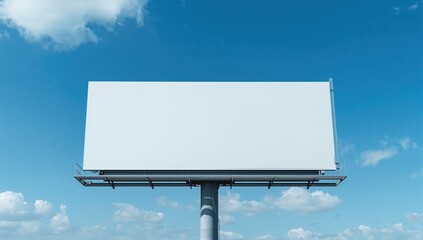 Blank Billboard for Outdoor Advertising Against Clear Sky Backdrop