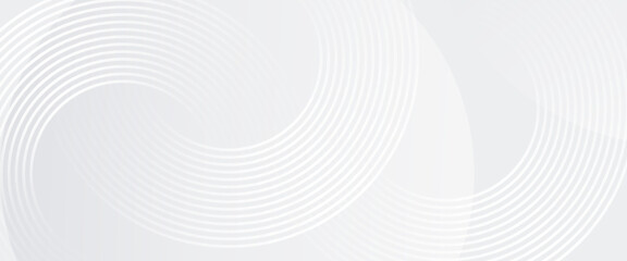 Abstract white glowing geometric lines on gray background. Modern shiny blue circle lines pattern. minimalist circle background.