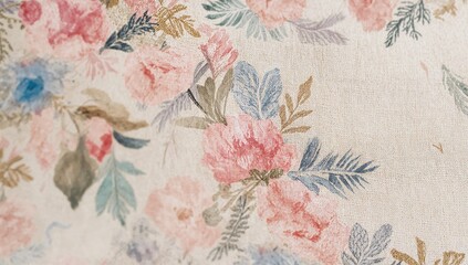 Seamless floral brush strokes pattern for textile design, suitable for backgrounds and crafts, seasonal change