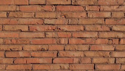 Obraz premium Brick wall texture illuminated by midday sunlight, ideal for interior decoration and layout