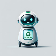 AI-powered recycling machine with cute design, vector concept illustration, isolated