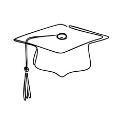 Simple line drawing of graduation cap for International Day of Education
