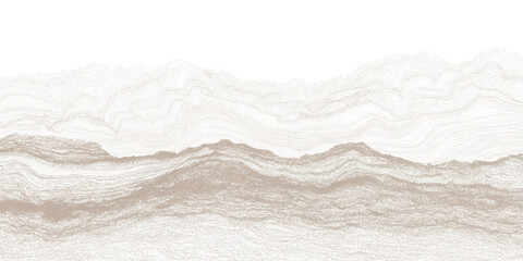 Obraz premium marble Abstract layered landscape with flowing lines and textured mountains in beige and white vector