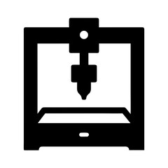 Obraz premium Modern 3d printer creating object silhouette