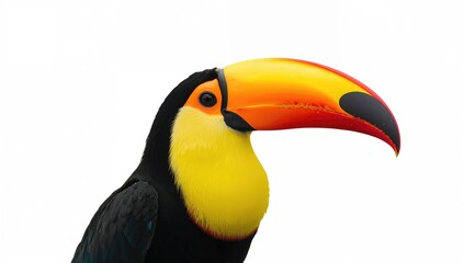 Naklejka premium The chestnut-mandibled toucan, scientifically named Ramphastos swainsonii, is a bird species indigenous to Central American regions.