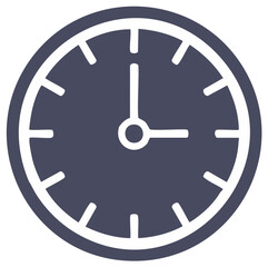 Vintage style clock face showing three o'clock time concept