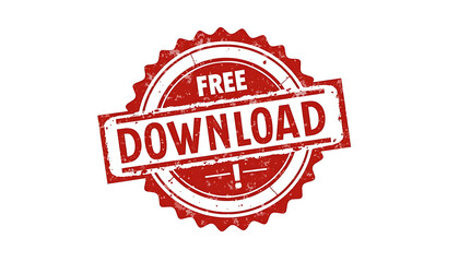 Obraz premium Red and White Free Download Stamp Grunge Style for Website and Promotional Material