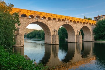 Fototapeta premium Ancient Leprosy Bridge Spanning the Sabato River