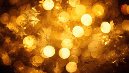 Abstract background featuring blurred golden lights for festive celebrations, suitable for holiday themes