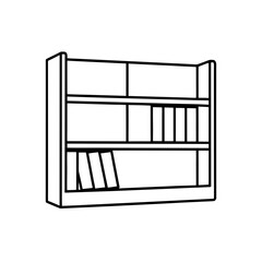 Illustration of a simple bookcase on transparent background