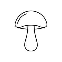 Simple mushroom outline drawing art on transparent background