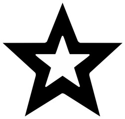 Star Shaped Icon with Inverted Hollow Center Simple Graphic Illustration