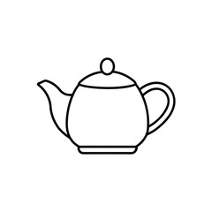 Outline drawing of a teapot icon on transparent background