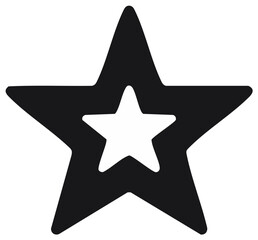 Obraz premium Bold black star design with central white negative space star, graphic element